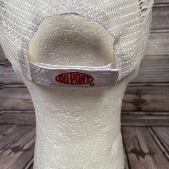 DUPONT Farm Ag Seed Men's OS Blue White Mesh Strapback Embroidered Cap Hat NWOT - Picture 5 of 7